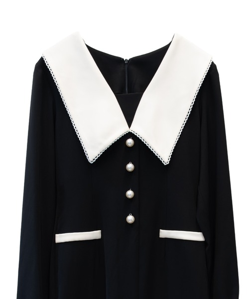 ANDRESD（アンドレスド）の「コントラストカラードレス / CONTRAST COLLAR DRESS（ドレス・レディース・ブラック・S/M/L）」の15枚目の写真
