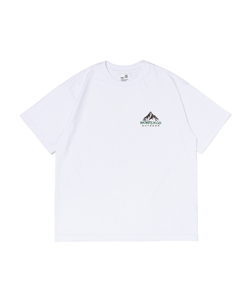 WORKS & CO.(ワークス アンド コー)の「スモールマウンテンロゴ半袖Tシャツ(ホワイト)(Tシャツ/カットソー・レディース・その他・MEDIUM/LARGE/X-LARGE/2XL)」の1枚目の写真