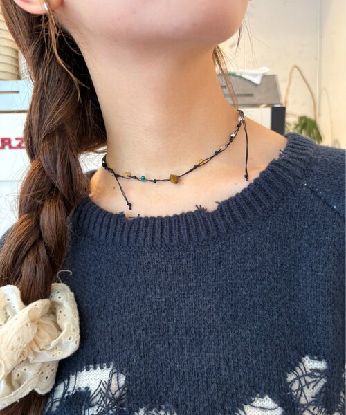w closet（ダブルクローゼット）の「ダメージニット（ニット/セーター・レディース・ネイビー/レッド/サックスブルー/アイボリー・FREE）」の20枚目の写真