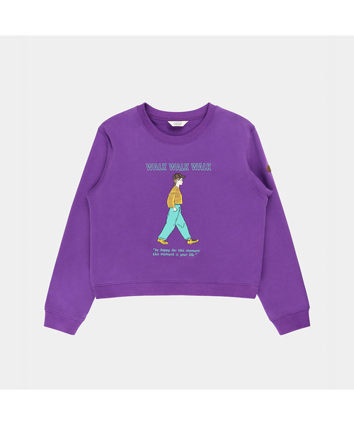 PIGMENT（ピグメント）の「しっかり裏毛ワーククロップドスウェット (YZTS2606031)（スウェット・レディース・ブラウン/ネイビー/オートミール/ダークパープル・FREE）」の4枚目の写真