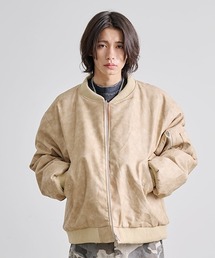 Revo.（レボ）の「Revo. ウォッシャブル シンセティックレザー パデッド MA-1 ブルゾン 中綿ジャケット（MA-1）」