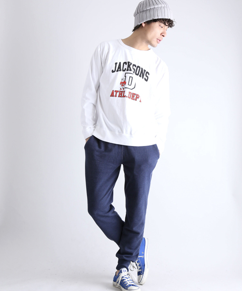 Denime（ドゥニーム）の「【FRUIT OF THE LOOM】プリントクルーネックロンT-JACKSONS-（Tシャツ/カットソー・メンズ・ホワイト/ブラック/グレー・LARGE/MEDIUM）」の15枚目の写真