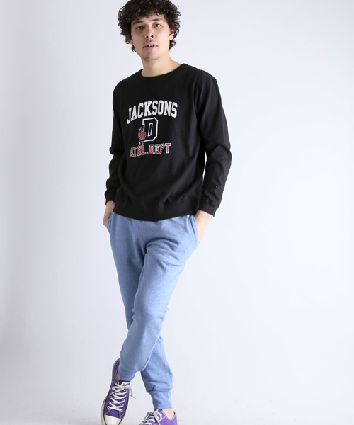 Denime（ドゥニーム）の「【FRUIT OF THE LOOM】プリントクルーネックロンT-JACKSONS-（Tシャツ/カットソー・メンズ・ホワイト/ブラック/グレー・LARGE/MEDIUM）」の12枚目の写真