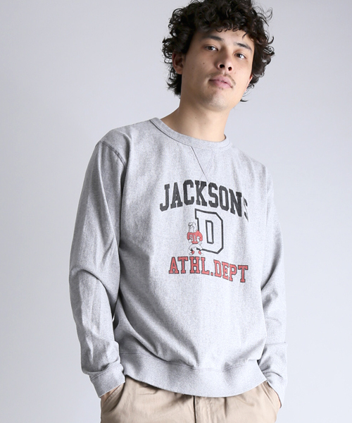 Denime（ドゥニーム）の「【FRUIT OF THE LOOM】プリントクルーネックロンT-JACKSONS-（Tシャツ/カットソー・メンズ・ホワイト/ブラック/グレー・LARGE/MEDIUM）」の11枚目の写真