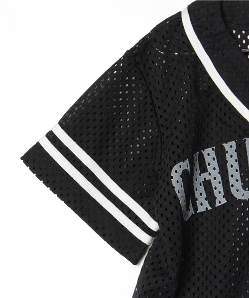 CHUBBYGANG(チャビーギャング)の「メッシュ地 ベースボール半袖シャツ(シャツ/ブラウス・キッズ・イエロー/ブラック/ホワイト・130/110/100/120/90)」の6枚目の写真