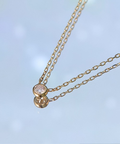 一粒ダイアモンド ネックレス ダイヤモンド ネックレス 0.1ct K18 イエローゴールド 一粒ダイヤ
