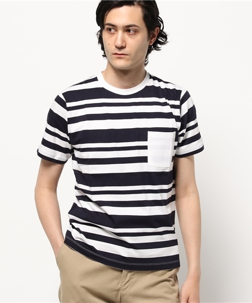 ボーダーポケットtシャツ