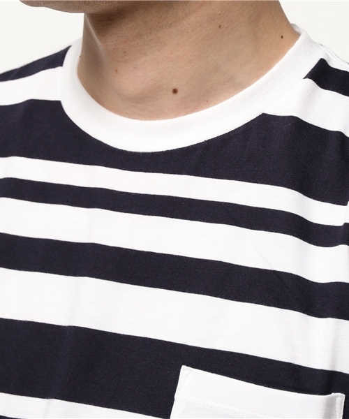 ADAM ET ROPE'（アダムエロペ）の「ボーダーポケットTシャツ（Tシャツ/カットソー・メンズ・ブルー系その他/アイボリー/ホワイト系その他・MEDIUM/LARGE）」の6枚目の写真