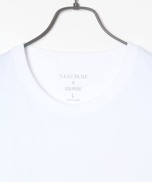 RAGEBLUE(レイジブルー)の「【GUNZE/グンゼ】別注クルーネックTシャツ/727226(Tシャツ/カットソー・メンズ・ホワイト/オリーブ/ネイビー・LARGE/SMALL/MEDIUM)」の5枚目の写真