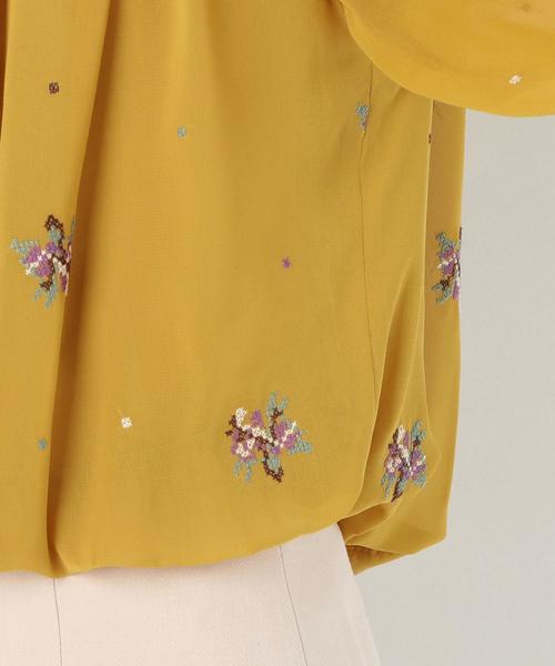 Another Edition（アナザーエディション）の「小花刺繍シフォンギャザーブラウス/AEBFCｺﾊﾞﾅEMBｼﾌｫﾝｷﾞｬｻﾞｰBL◆（シャツ/ブラウス・レディース・ブラウン/マスタード・FREE）」の4枚目の写真