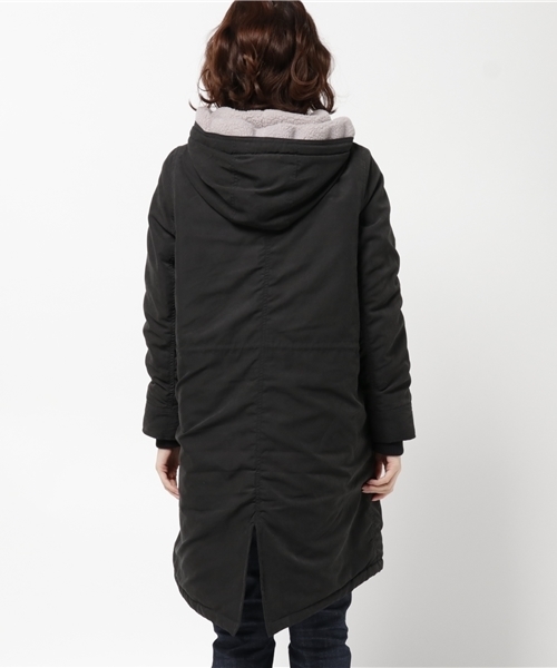 SpRay(スプレイ)の「ピーチ裏ボアモッズコート(ミリタリージャケット・レディース・ブラック/カーキ・FREE)」の10枚目の写真