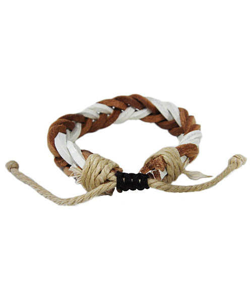 ８(eight)（エイト）の「編み込み レザーブレスレット（ブレスレット・メンズ・キャメル/カラフル/ブラック/ブラウン・FREE）」の7枚目の写真