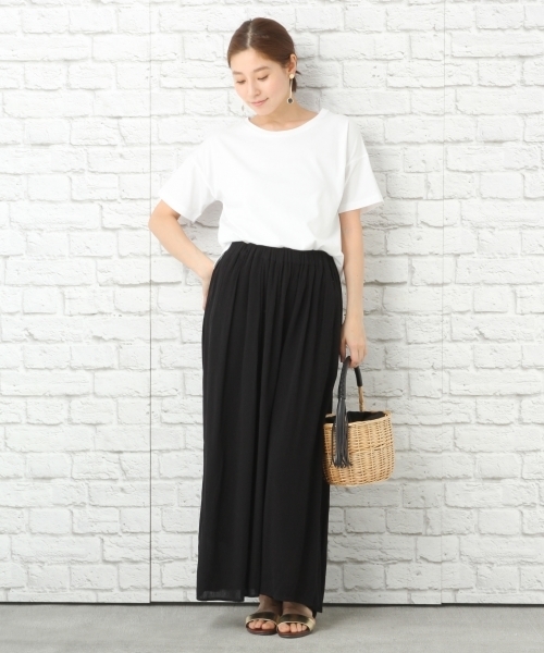 LEPSIM(レプシィム)の「アディコットワイドクルーTシャツSS 745853(Tシャツ/カットソー・レディース・オフホワイト/ブラック/レッド・FREE)」の4枚目の写真