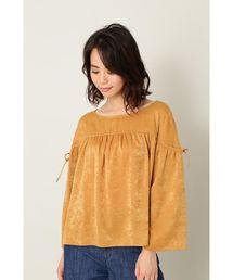 NATURAL BEAUTY BASIC | ◆サテンギャザーブラウス(シャツ/ブラウス)