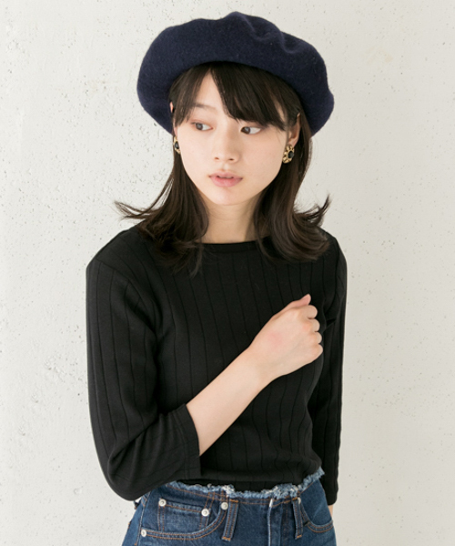 RODE SKO(ロデスコ)の「ウールベレー(ハンチング/ベレー帽・レディース・ブラック/レッド系その他/グレー/ネイビー/ブラウン/ベージュ・FREE)」の5枚目の写真