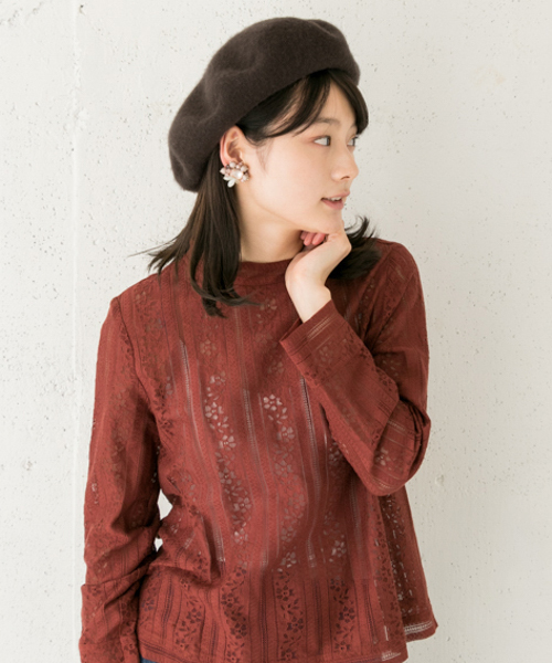 RODE SKO(ロデスコ)の「ウールベレー(ハンチング/ベレー帽・レディース・ブラック/レッド系その他/グレー/ネイビー/ブラウン/ベージュ・FREE)」の3枚目の写真