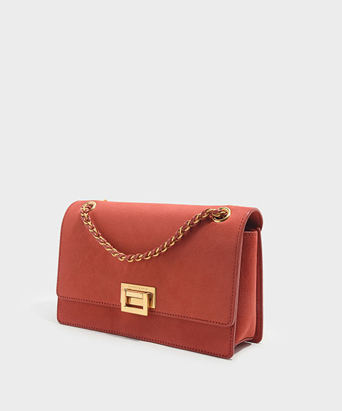 CHARLES & KEITH(チャールズ & キース)の「プッシュロックショルダーバッグ / PUSH-LOCK SHOULDER BAG(ショルダーバッグ・レディース・ブラック/ホワイト系その他/クリアレッド・M)」の15枚目の写真