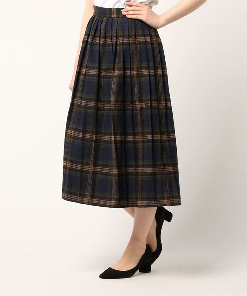 STYLEBLOCK（スタイルブロック）の「チェック柄フレアミモレ丈スカート（スカート・レディース・ブルー/グリーン/グレー・L/M/S/XL/3XL/2XL）」の3枚目の写真