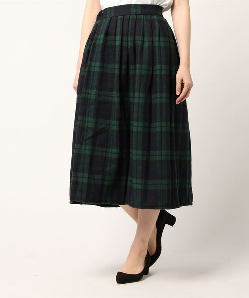STYLEBLOCK（スタイルブロック）の「チェック柄フレアミモレ丈スカート（スカート・レディース・ブルー/グリーン/グレー・L/M/S/XL/3XL/2XL）」の2枚目の写真