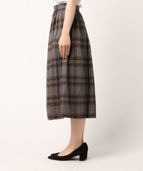 STYLEBLOCK（スタイルブロック）の「チェック柄フレアミモレ丈スカート（スカート・レディース・ブルー/グリーン/グレー・L/M/S/XL/3XL/2XL）」の4枚目の写真