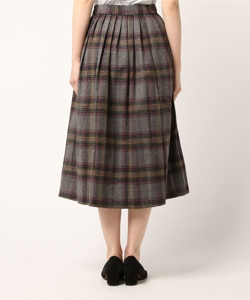 STYLEBLOCK（スタイルブロック）の「チェック柄フレアミモレ丈スカート（スカート・レディース・ブルー/グリーン/グレー・L/M/S/XL/3XL/2XL）」の5枚目の写真