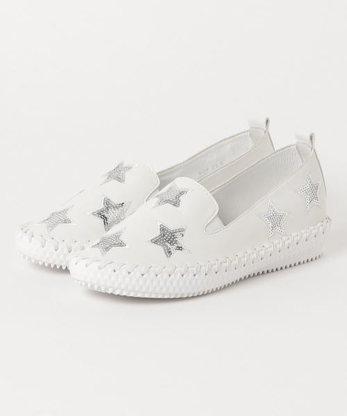 neue marche(ノイエマルシェ)の「スターモチーフスリッポンシューズ/829K(スリッポン・レディース・シルバー/ホワイト/ゴールド/ネイビー/イエロー・23.5cm/23cm/24.5cm/24cm/22.5cm)」の6枚目の写真