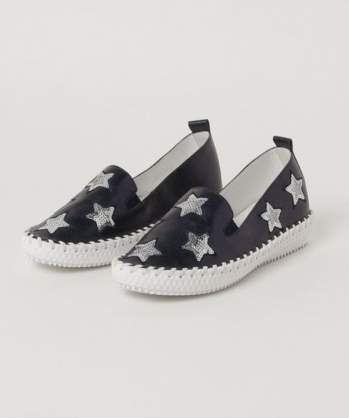 neue marche(ノイエマルシェ)の「スターモチーフスリッポンシューズ/829K(スリッポン・レディース・シルバー/ホワイト/ゴールド/ネイビー/イエロー・23.5cm/23cm/24.5cm/24cm/22.5cm)」の1枚目の写真