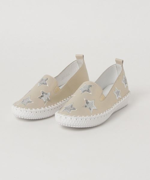 neue marche(ノイエマルシェ)の「スターモチーフスリッポンシューズ/829K(スリッポン・レディース・シルバー/ホワイト/ゴールド/ネイビー/イエロー・23.5cm/23cm/24.5cm/24cm/22.5cm)」の5枚目の写真