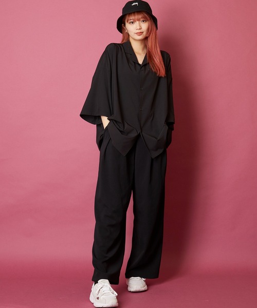 MEMENTISM(メメントイズム)の「ルーズビッグシルエットベーシックオープンカラーシャツ ユニセックス(シャツ/ブラウス・メンズ・ブラック/ネイビー/ピンク/ラベンダー/ワイン/チャコール/ベージュ/グレー/グリーン/グリーン系/パープル系/ベージュ系/ピンク系/ブラック系/ブラウン系/ダークグリーン系/グレー系/ライトグリーン系/ネイビー系・FREE)」の20枚目の写真