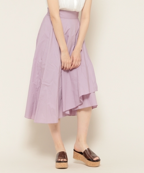 PAGEBOY（ページボーイ）の「タイプライターミディスカート（スカート・レディース・ダークブラウン/ネイビー/ラベンダー/ライトベージュ・FREE）」の4枚目の写真