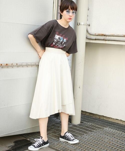 PAGEBOY（ページボーイ）の「タイプライターミディスカート（スカート・レディース・ダークブラウン/ネイビー/ラベンダー/ライトベージュ・FREE）」の12枚目の写真