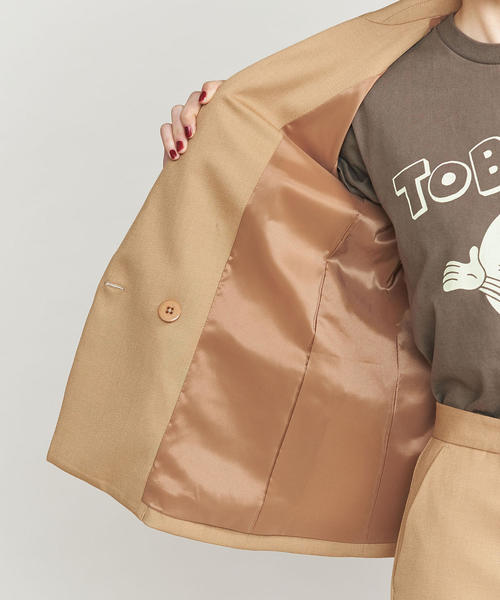 美品✨ビューティー&ユース 金ボタン トリコチン ダブル4釦ジャケットキャメル BEAUTY&YOUTH UNITED ARROWS（ビューティーアンドユース