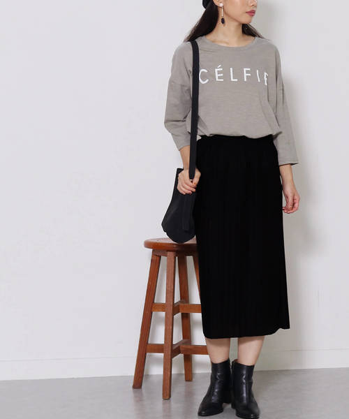 reca（レカ）の「レイヤードスタイルにも◇ウエストゴムプリーツスカート（スカート・レディース・ブラック/ダークグレー/ネイビー・FREE）」の4枚目の写真