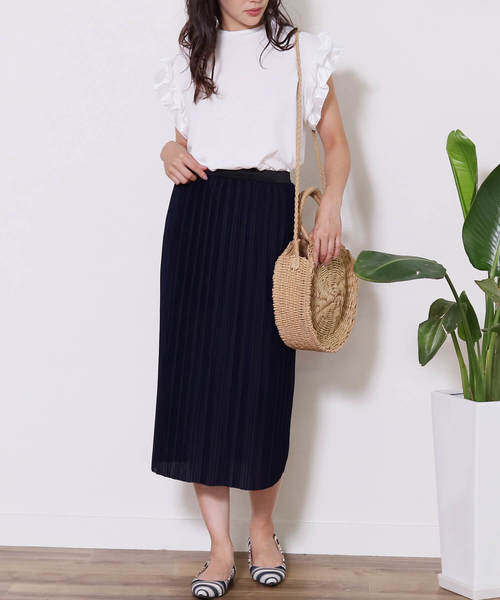 reca（レカ）の「レイヤードスタイルにも◇ウエストゴムプリーツスカート（スカート・レディース・ブラック/ダークグレー/ネイビー・FREE）」の8枚目の写真