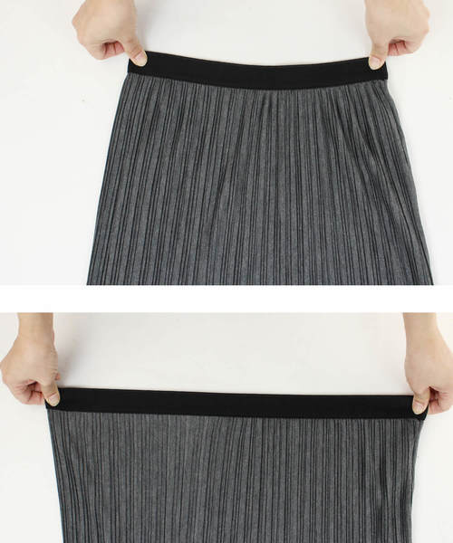 reca（レカ）の「レイヤードスタイルにも◇ウエストゴムプリーツスカート（スカート・レディース・ブラック/ダークグレー/ネイビー・FREE）」の12枚目の写真