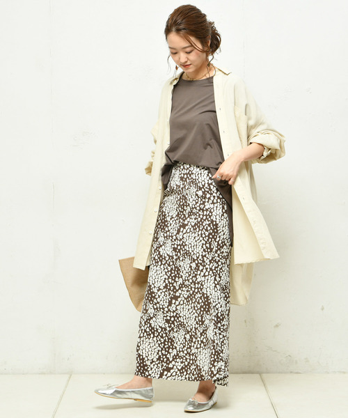 DouDou(ドゥドゥ)の「綿シルクビッグTシャツ(Tシャツ/カットソー・レディース・オフホワイト/ベージュ/ピンク/カーキ/ブラック・FREE)」の13枚目の写真