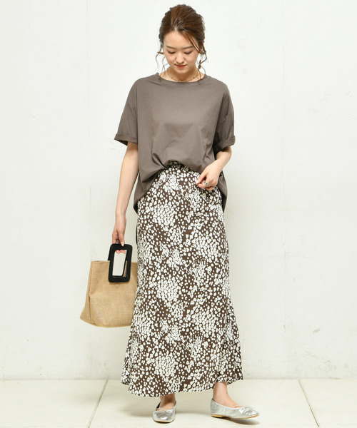 DouDou(ドゥドゥ)の「綿シルクビッグTシャツ(Tシャツ/カットソー・レディース・オフホワイト/ベージュ/ピンク/カーキ/ブラック・FREE)」の8枚目の写真