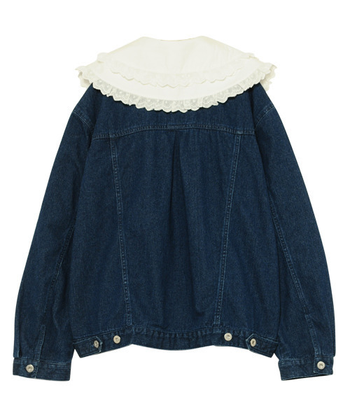 Candy Stripper(キャンディストリッパー)の「FRILL COLLAR ジャケット(デニムジャケット・レディース・ブラック/インディゴブルー/ライトインディゴブルー・1/2)」の6枚目の写真