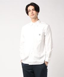 B.D SHIRT / ナンバーナイン モチーフ刺繍 レギュラーカラー ボタンダウン ロングスリーブシャツ