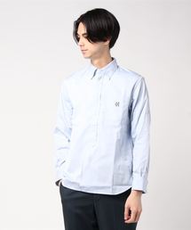 B.D SHIRT / ナンバーナイン モチーフ刺繍 レギュラーカラー ボタンダウン ロングスリーブシャツ