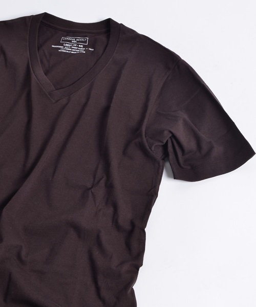 SHIPS JET BLUE(シップスジェットブルー)の「SHIPS GENERAL SUPPLY: カリフォルニアコットン VネックTシャツ■(Tシャツ/カットソー・メンズ・ブルー/ホワイト/ナチュラル/ライトブルー/ネイビー/グレー/ブラック/ワイン/サックスブルー/ピンク/クリーム/ブラウン/グレイッシュブルー・X-LARGE/LARGE/MEDIUM/SMALL)」の4枚目の写真