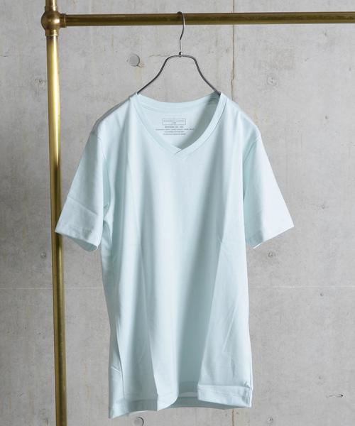SHIPS JET BLUE(シップスジェットブルー)の「SHIPS GENERAL SUPPLY: カリフォルニアコットン VネックTシャツ■(Tシャツ/カットソー・メンズ・ブルー/ホワイト/ナチュラル/ライトブルー/ネイビー/グレー/ブラック/ワイン/サックスブルー/ピンク/クリーム/ブラウン/グレイッシュブルー・X-LARGE/LARGE/MEDIUM/SMALL)」の9枚目の写真