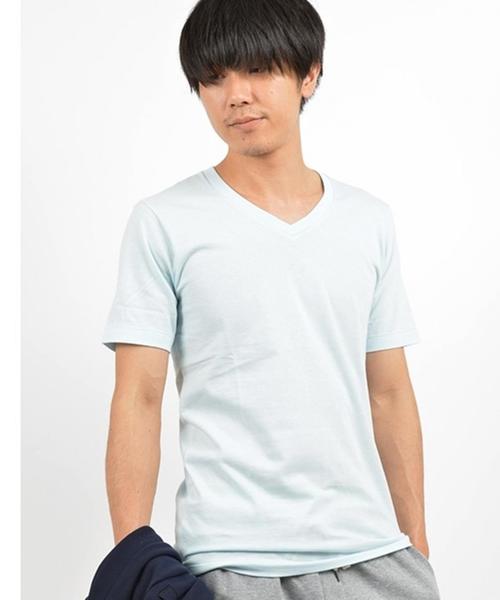 SHIPS JET BLUE(シップスジェットブルー)の「SHIPS GENERAL SUPPLY: カリフォルニアコットン VネックTシャツ■(Tシャツ/カットソー・メンズ・ブルー/ホワイト/ナチュラル/ライトブルー/ネイビー/グレー/ブラック/ワイン/サックスブルー/ピンク/クリーム/ブラウン/グレイッシュブルー・X-LARGE/LARGE/MEDIUM/SMALL)」の7枚目の写真