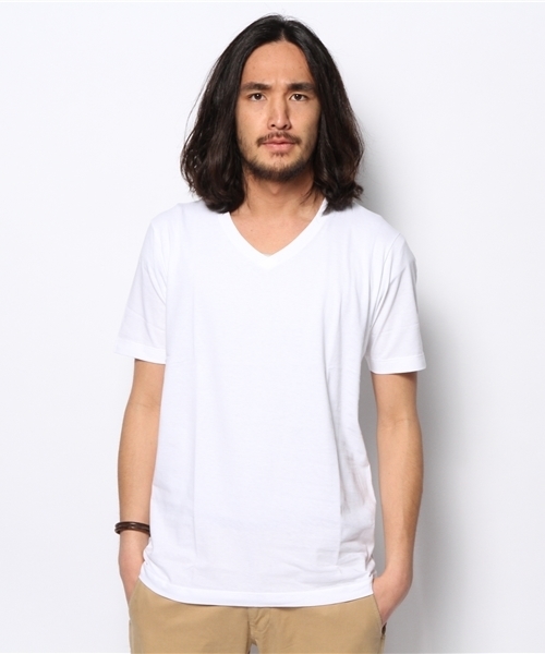 SHIPS JET BLUE(シップスジェットブルー)の「SHIPS GENERAL SUPPLY: カリフォルニアコットン VネックTシャツ■(Tシャツ/カットソー・メンズ・ブルー/ホワイト/ナチュラル/ライトブルー/ネイビー/グレー/ブラック/ワイン/サックスブルー/ピンク/クリーム/ブラウン/グレイッシュブルー・X-LARGE/LARGE/MEDIUM/SMALL)」の18枚目の写真
