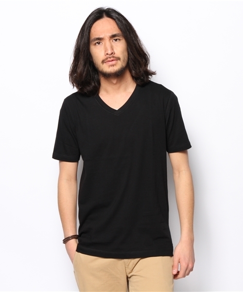 SHIPS JET BLUE(シップスジェットブルー)の「SHIPS GENERAL SUPPLY: カリフォルニアコットン VネックTシャツ■(Tシャツ/カットソー・メンズ・ブルー/ホワイト/ナチュラル/ライトブルー/ネイビー/グレー/ブラック/ワイン/サックスブルー/ピンク/クリーム/ブラウン/グレイッシュブルー・X-LARGE/LARGE/MEDIUM/SMALL)」の19枚目の写真