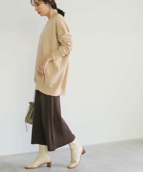 select MOCA（セレクトモカ）の「ニュアンスタイトフレアニットスカート(ウエストゴムミモレ丈ニットスカート)（スカート・レディース・ブラック/ブラウン/グレイッシュベージュ・FREE）」の18枚目の写真