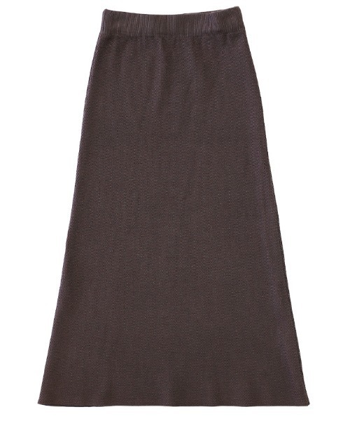 select MOCA（セレクトモカ）の「ニュアンスタイトフレアニットスカート(ウエストゴムミモレ丈ニットスカート)（スカート・レディース・ブラック/ブラウン/グレイッシュベージュ・FREE）」の6枚目の写真