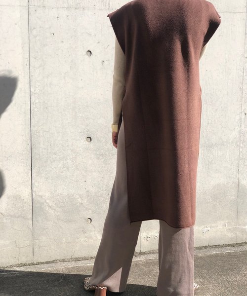 PARKS TOKYO SELECT（パークストウキョウセレクト）の「ｻｲﾄﾞｽﾘｯﾄﾛﾝｸﾞﾆｯﾄ（ニット/セーター・レディース・ブラック/ベージュ/ブラウン・FREE）」の11枚目の写真