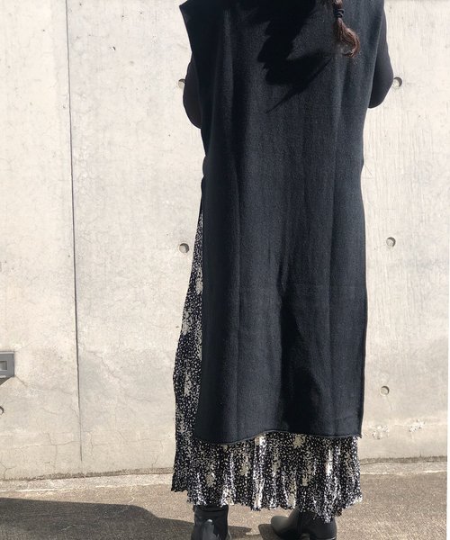 PARKS TOKYO SELECT（パークストウキョウセレクト）の「ｻｲﾄﾞｽﾘｯﾄﾛﾝｸﾞﾆｯﾄ（ニット/セーター・レディース・ブラック/ベージュ/ブラウン・FREE）」の12枚目の写真