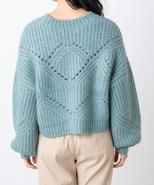 WEGO（ウィゴー）の「WEGO/透かしショートニット（ニット/セーター・レディース・ピンク/サックスブルー/アイボリー・FREE）」の21枚目の写真